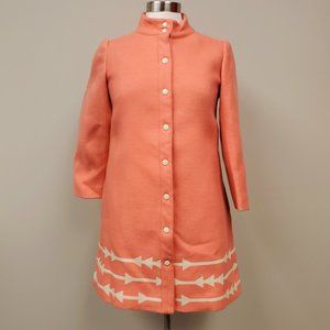Anthropologie Lauren Moffatt Pink Wool Arrow Coat Sz S
